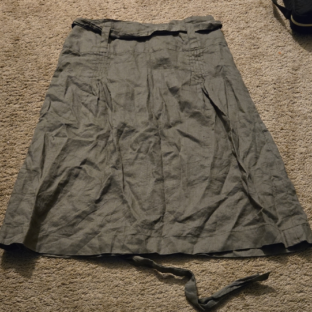 Green Belted Women's Skirt